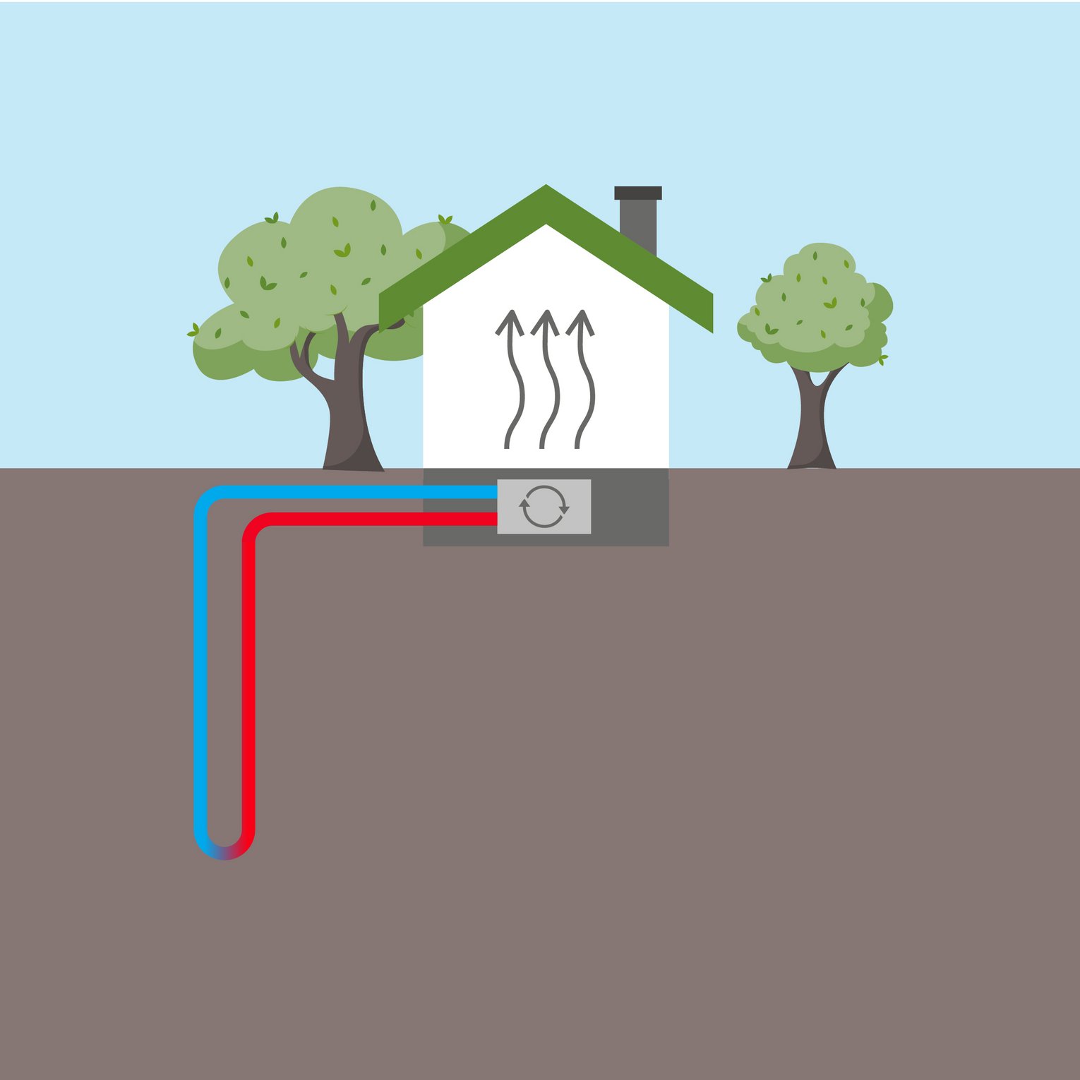 Illustration zum Thema Erdwärme