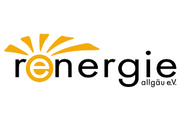 Logo der renergie Allgäu eG mit Sonnensymbol