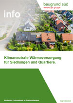 Titelbild eines Infodokuments zu Siedlungen und Quartieren mit grünem Balken
