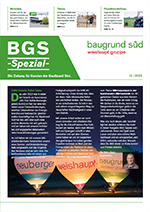 Titelseite der BGS News Ausgabe 12/2023 mit dunklem Titelbild und Balken