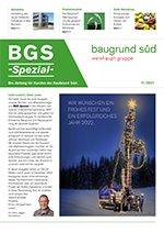 Titelseite eines BGS-Newsletters mit Bild und zwei Spalten